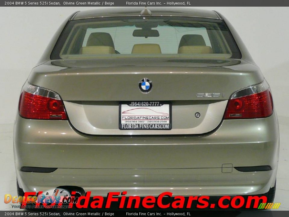 2004 BMW 5 Series 525i Sedan Olivine Green Metallic / Beige Photo #6