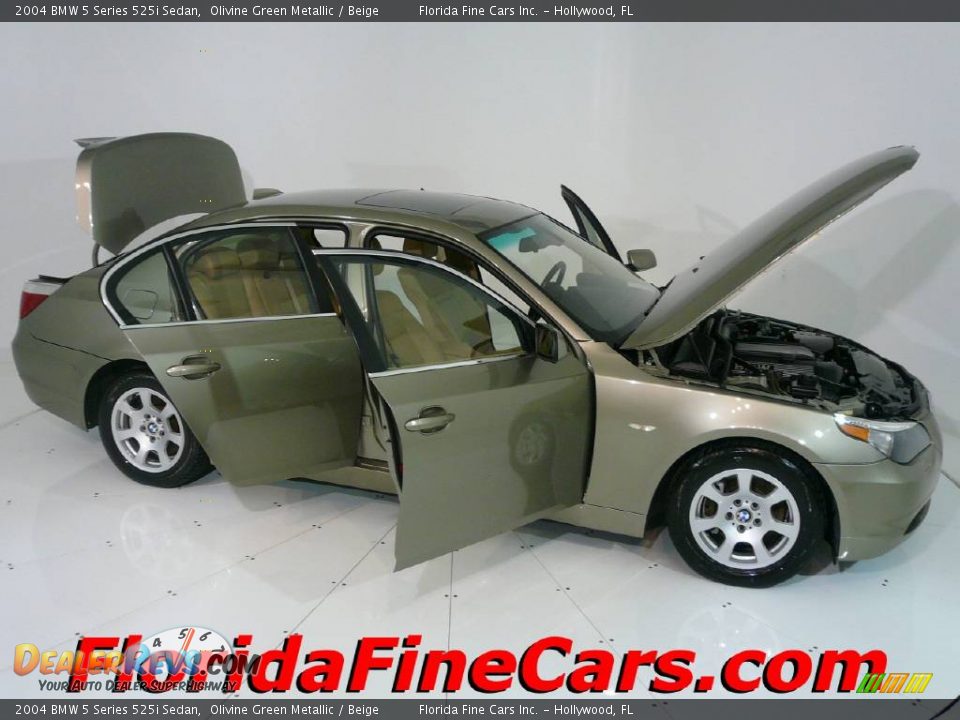 2004 BMW 5 Series 525i Sedan Olivine Green Metallic / Beige Photo #7