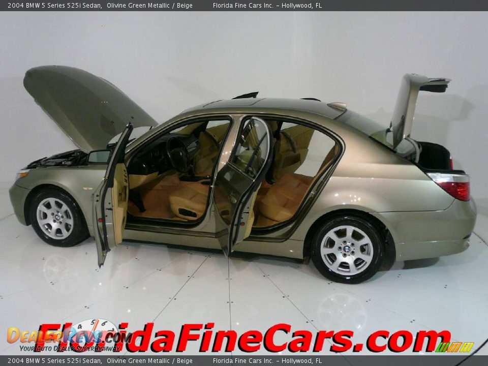 2004 BMW 5 Series 525i Sedan Olivine Green Metallic / Beige Photo #8