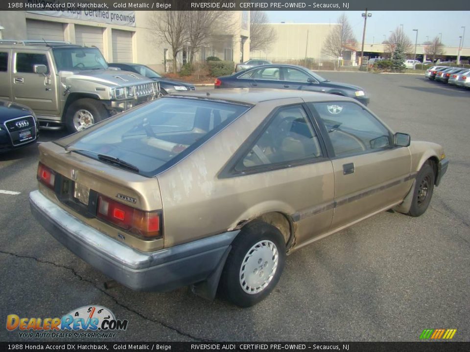 1988 Honda Accord DX Hatchback Gold Metallic / Beige Photo #4