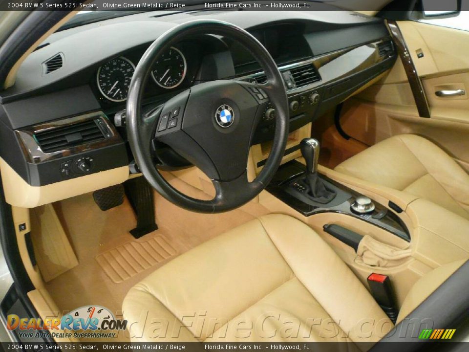 2004 BMW 5 Series 525i Sedan Olivine Green Metallic / Beige Photo #13