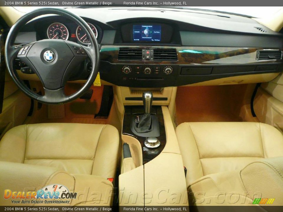 2004 BMW 5 Series 525i Sedan Olivine Green Metallic / Beige Photo #16