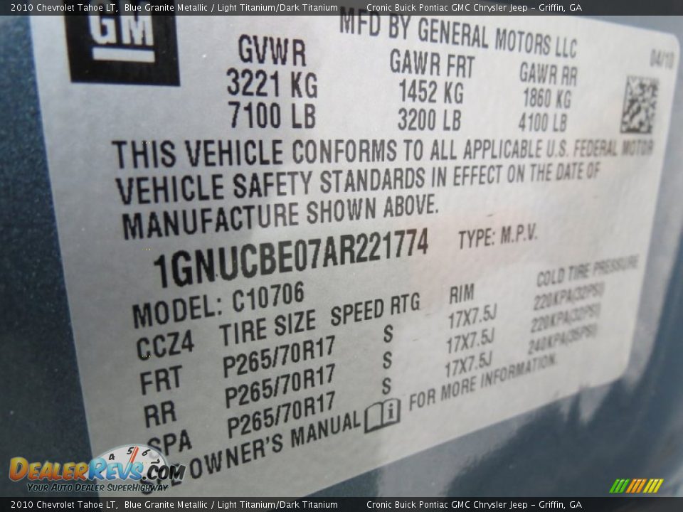 2010 Chevrolet Tahoe LT Blue Granite Metallic / Light Titanium/Dark Titanium Photo #28