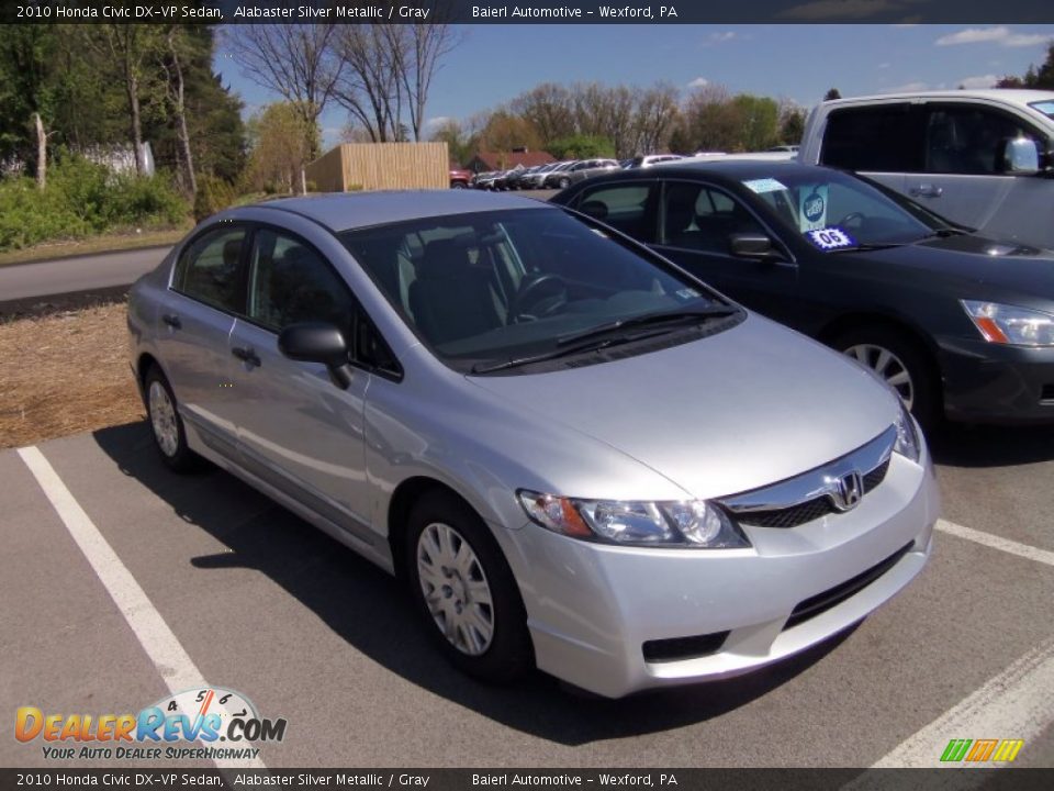 2010 Honda Civic DX-VP Sedan Alabaster Silver Metallic / Gray Photo #1
