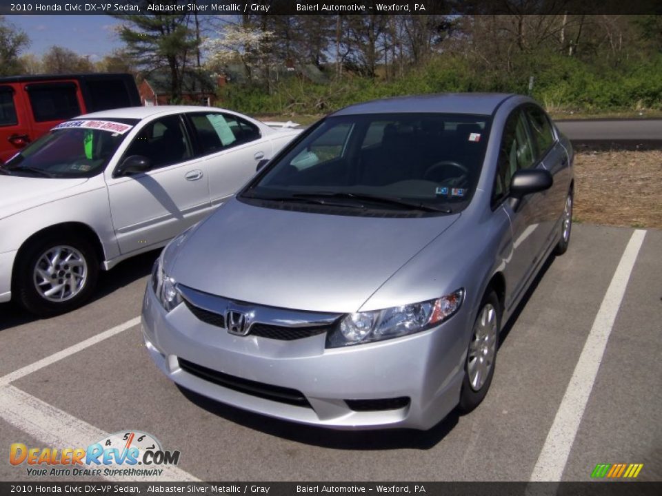 2010 Honda Civic DX-VP Sedan Alabaster Silver Metallic / Gray Photo #2