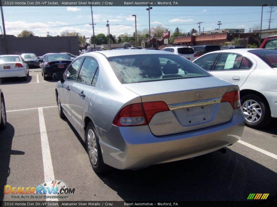 2010 Honda Civic DX-VP Sedan Alabaster Silver Metallic / Gray Photo #3