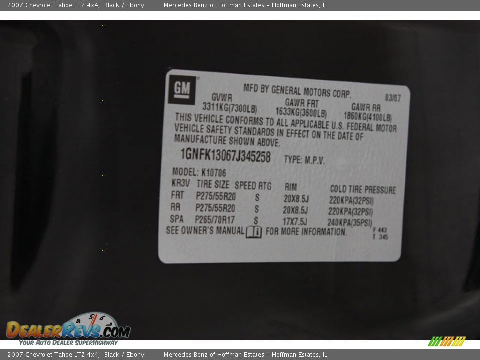 2007 Chevrolet Tahoe LTZ 4x4 Black / Ebony Photo #32