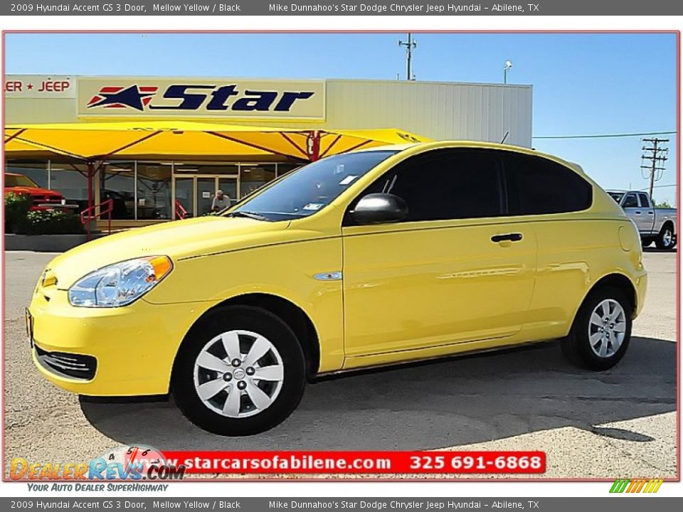 2009 Hyundai Accent GS 3 Door Mellow Yellow / Black Photo #1