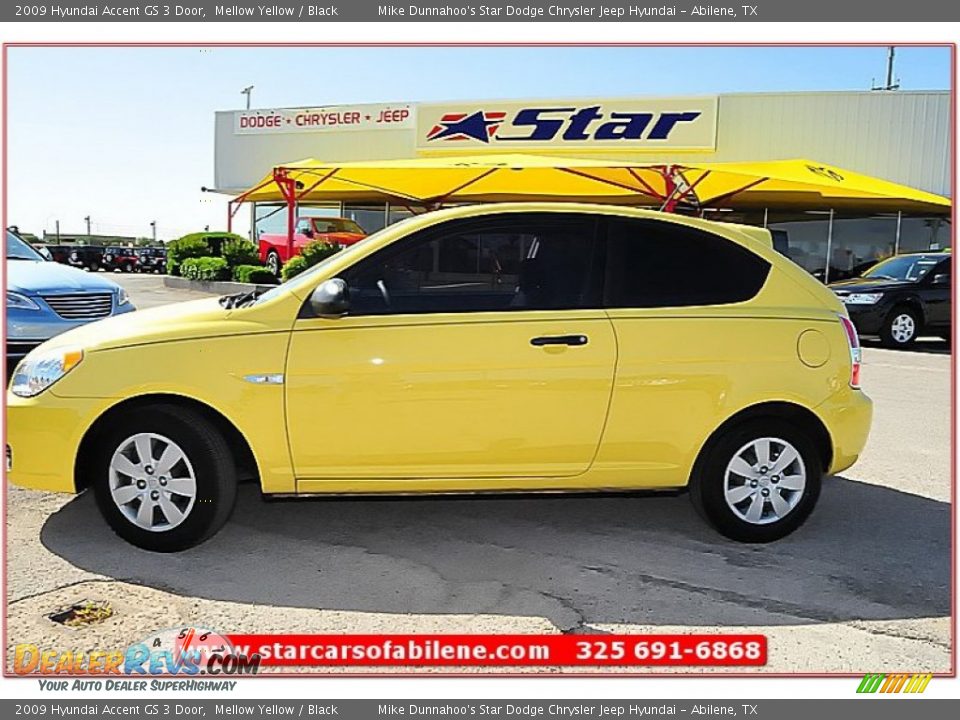 2009 Hyundai Accent GS 3 Door Mellow Yellow / Black Photo #2