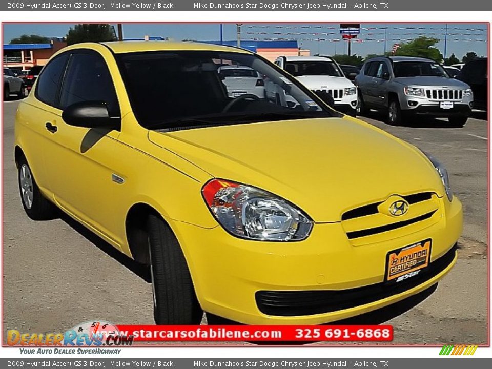2009 Hyundai Accent GS 3 Door Mellow Yellow / Black Photo #8