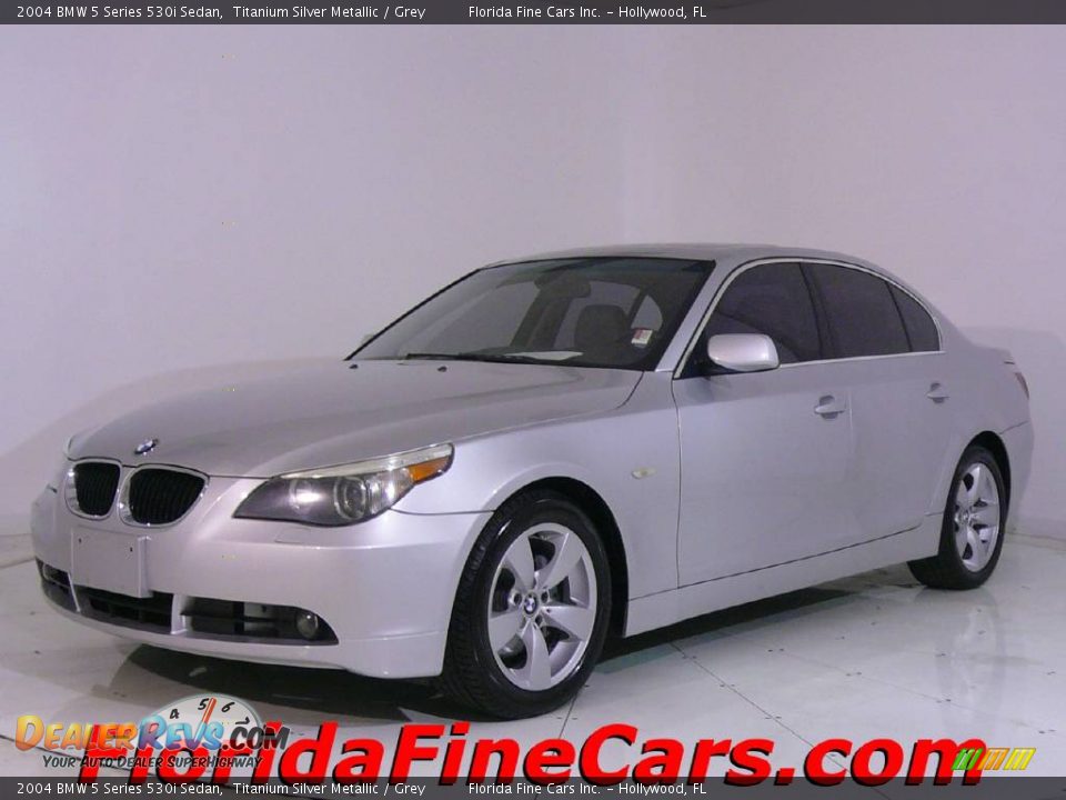 2004 BMW 5 Series 530i Sedan Titanium Silver Metallic / Grey Photo #1