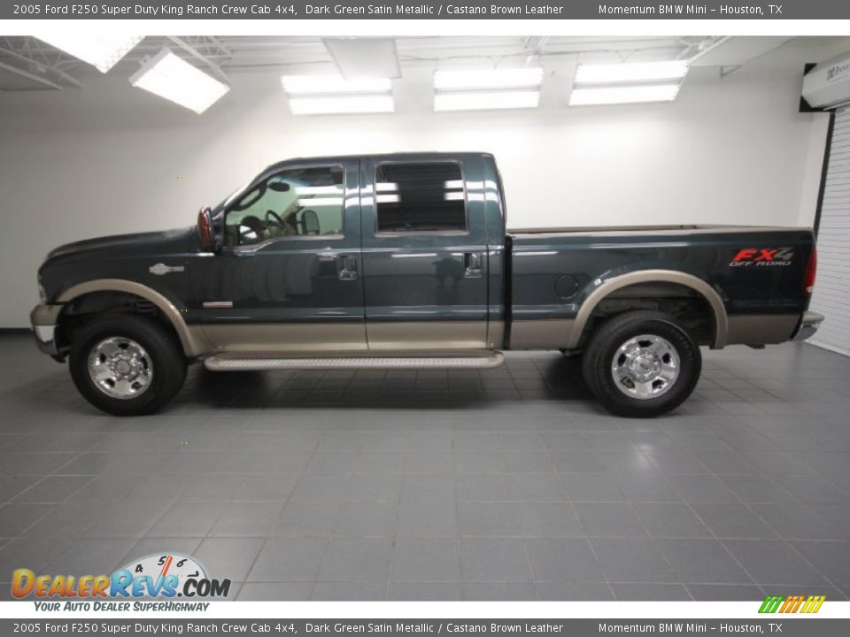 Dark Green Satin Metallic 2005 Ford F250 Super Duty King Ranch Crew Cab 4x4 Photo #2