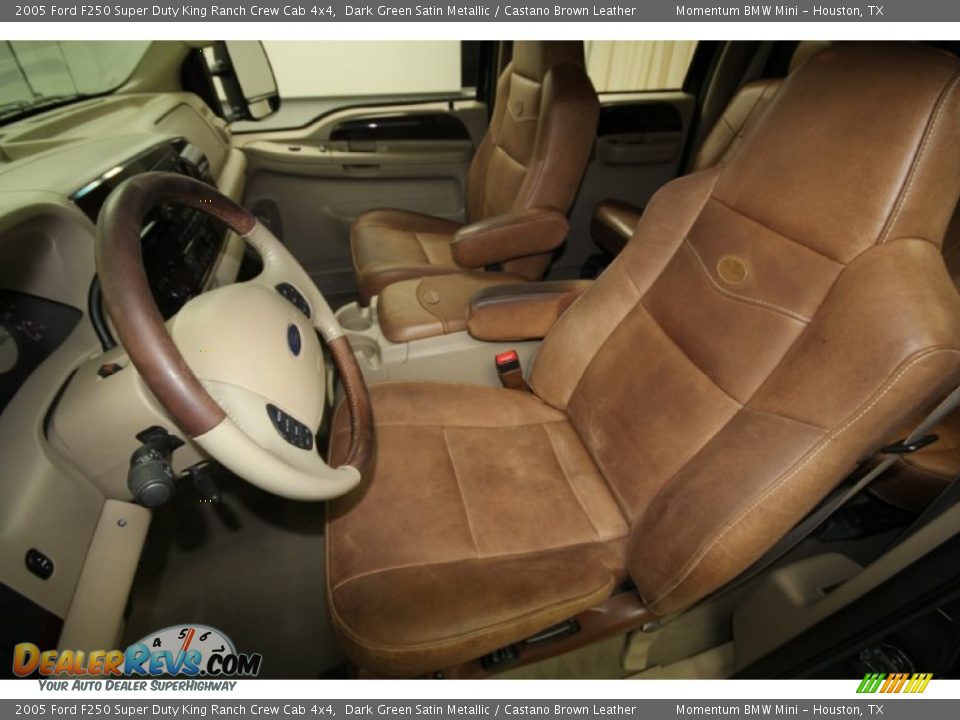 Castano Brown Leather Interior - 2005 Ford F250 Super Duty King Ranch Crew Cab 4x4 Photo #3