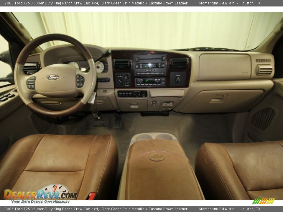 2005 Ford F250 Super Duty King Ranch Crew Cab 4x4 Dark Green Satin Metallic / Castano Brown Leather Photo #4