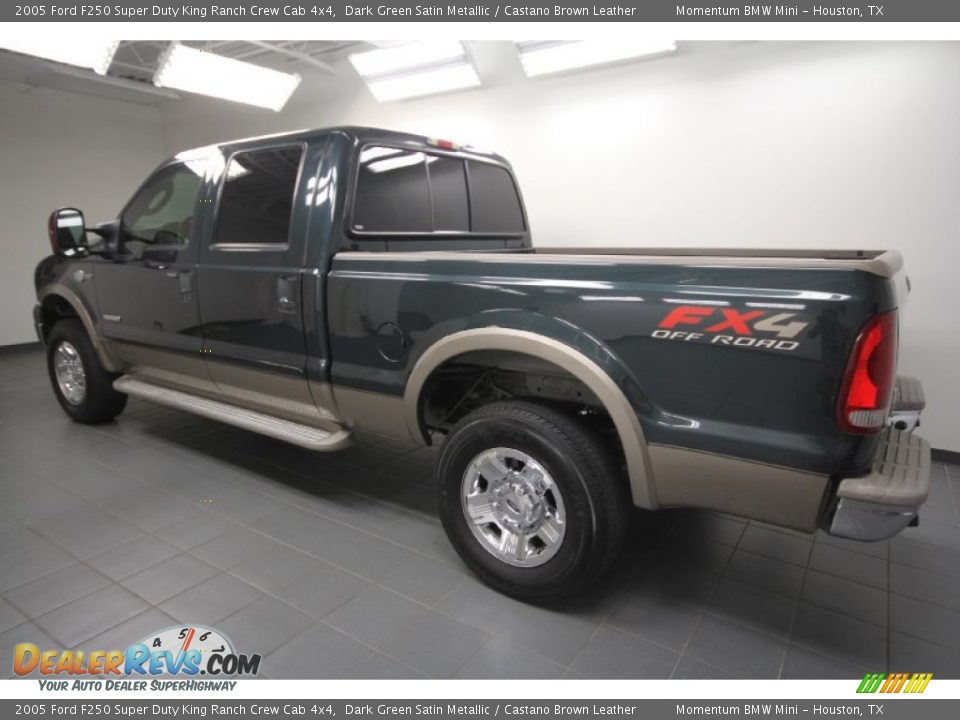 2005 Ford F250 Super Duty King Ranch Crew Cab 4x4 Dark Green Satin Metallic / Castano Brown Leather Photo #5