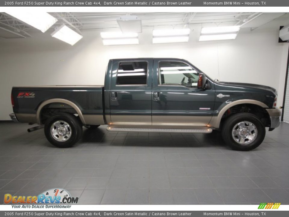 2005 Ford F250 Super Duty King Ranch Crew Cab 4x4 Dark Green Satin Metallic / Castano Brown Leather Photo #8