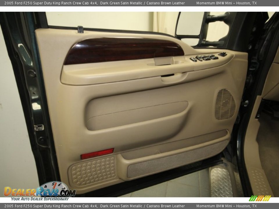 2005 Ford F250 Super Duty King Ranch Crew Cab 4x4 Dark Green Satin Metallic / Castano Brown Leather Photo #16