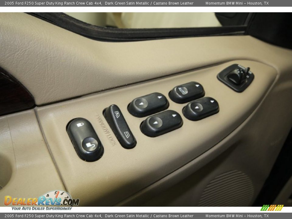 2005 Ford F250 Super Duty King Ranch Crew Cab 4x4 Dark Green Satin Metallic / Castano Brown Leather Photo #17