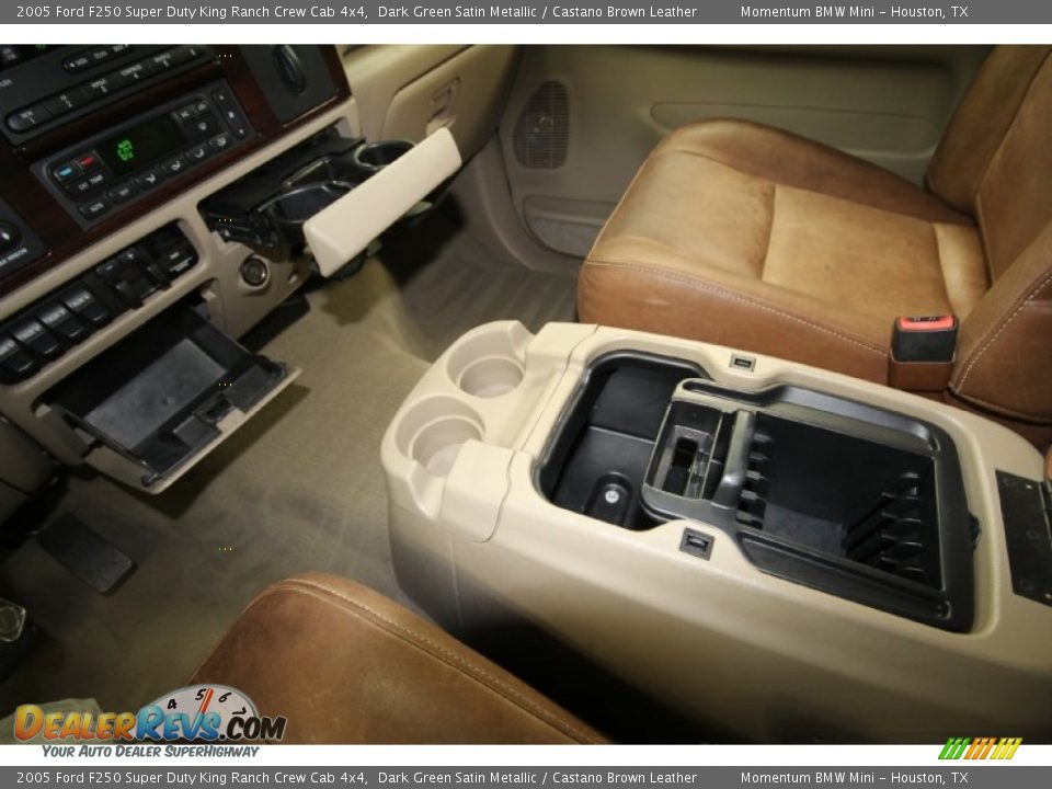 2005 Ford F250 Super Duty King Ranch Crew Cab 4x4 Dark Green Satin Metallic / Castano Brown Leather Photo #22