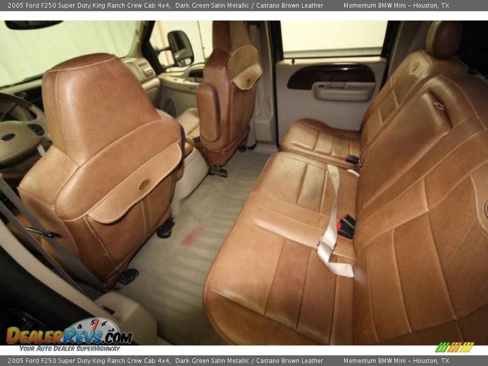 2005 Ford F250 Super Duty King Ranch Crew Cab 4x4 Dark Green Satin Metallic / Castano Brown Leather Photo #29