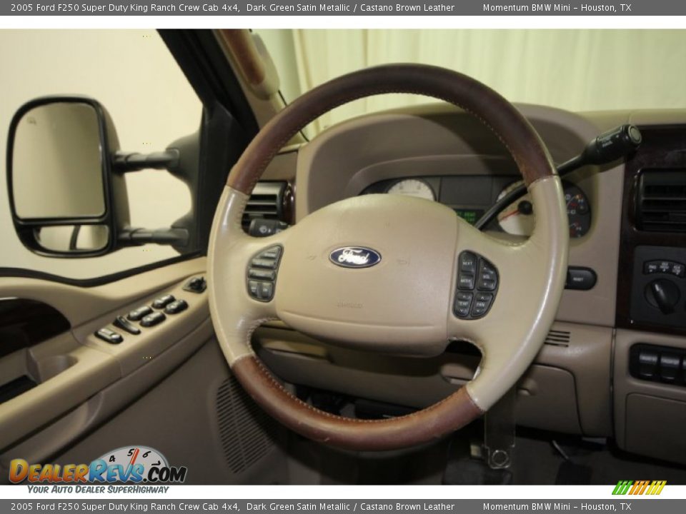 2005 Ford F250 Super Duty King Ranch Crew Cab 4x4 Dark Green Satin Metallic / Castano Brown Leather Photo #30