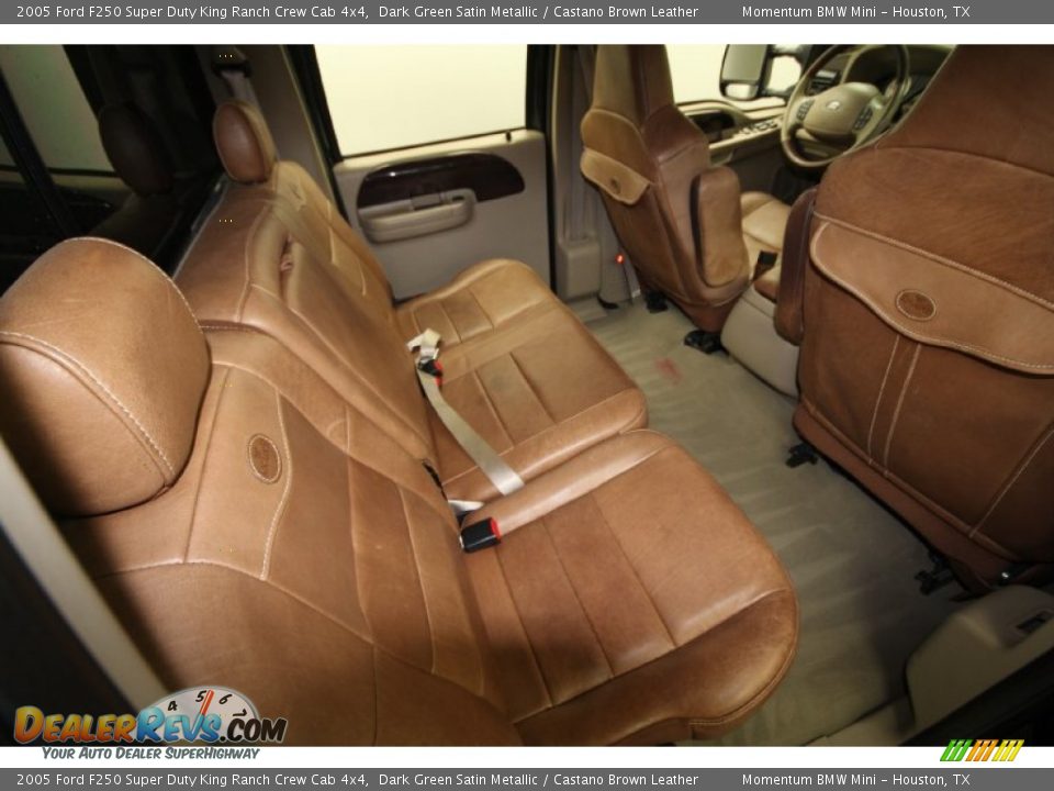 2005 Ford F250 Super Duty King Ranch Crew Cab 4x4 Dark Green Satin Metallic / Castano Brown Leather Photo #33