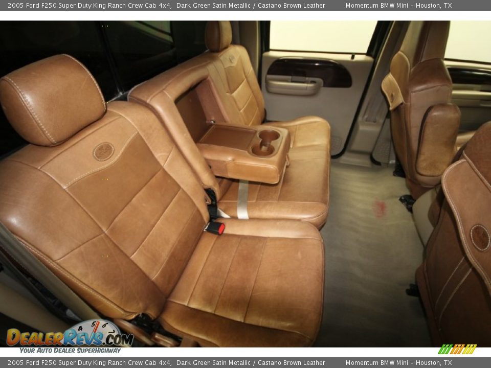 2005 Ford F250 Super Duty King Ranch Crew Cab 4x4 Dark Green Satin Metallic / Castano Brown Leather Photo #34