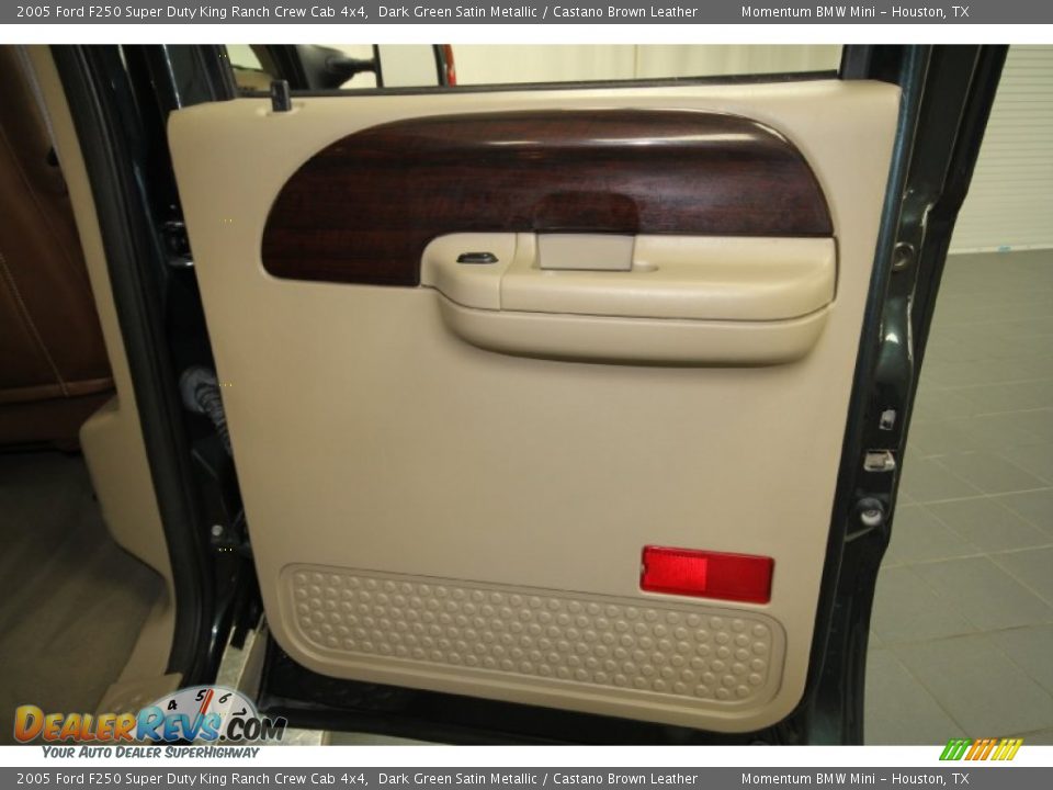 2005 Ford F250 Super Duty King Ranch Crew Cab 4x4 Dark Green Satin Metallic / Castano Brown Leather Photo #35