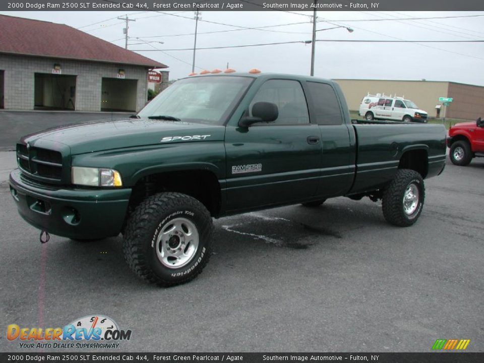 2000 Dodge Ram 2500 SLT Extended Cab 4x4 Forest Green Pearlcoat / Agate Photo #2