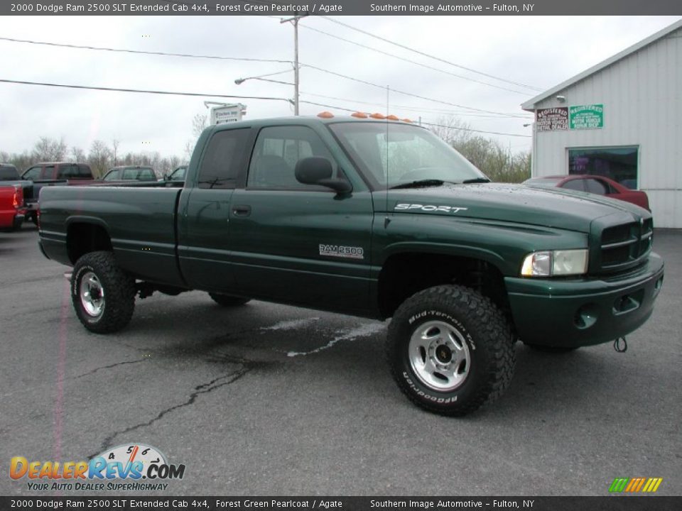 2000 Dodge Ram 2500 SLT Extended Cab 4x4 Forest Green Pearlcoat / Agate Photo #14