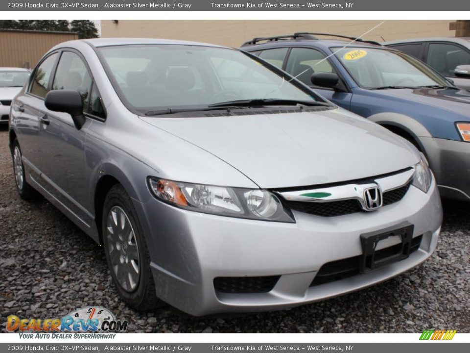 2009 Honda Civic DX-VP Sedan Alabaster Silver Metallic / Gray Photo #16