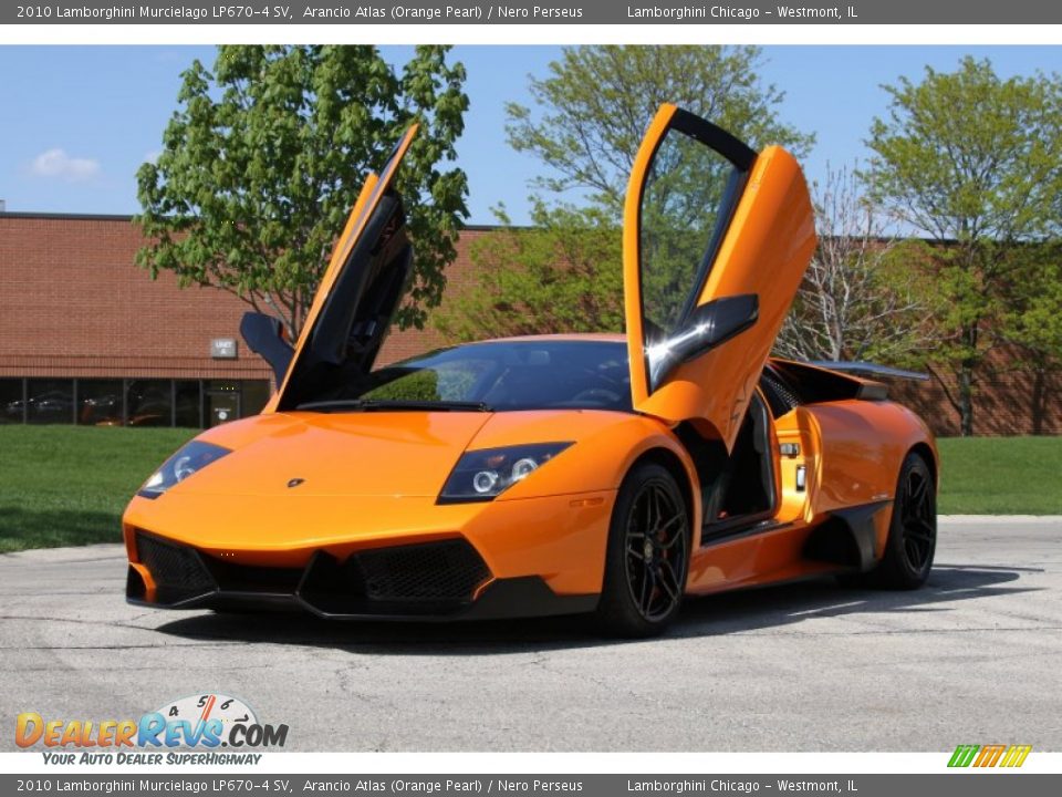 Front 3/4 View of 2010 Lamborghini Murcielago LP670-4 SV Photo #1