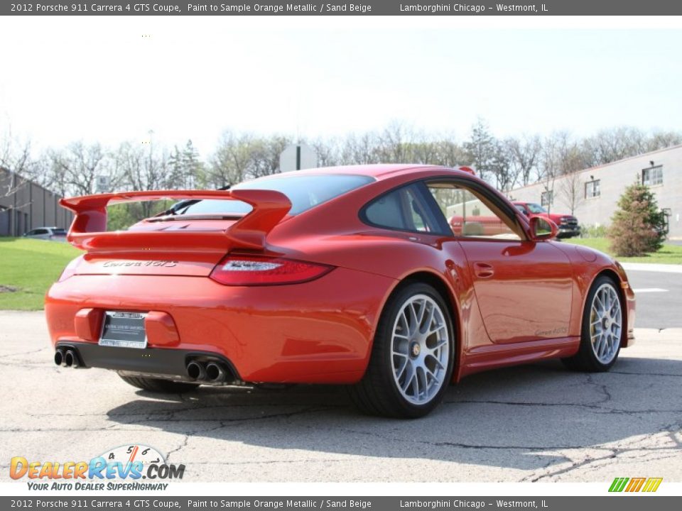 2012 Porsche 911 Carrera 4 GTS Coupe Paint to Sample Orange Metallic / Sand Beige Photo #5