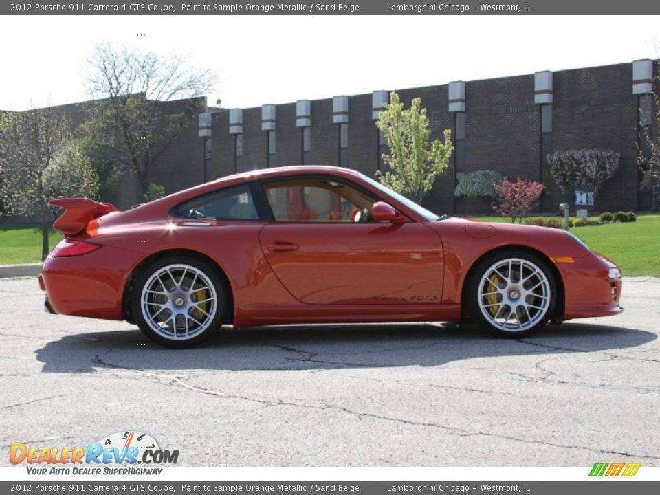 2012 Porsche 911 Carrera 4 GTS Coupe Paint to Sample Orange Metallic / Sand Beige Photo #6