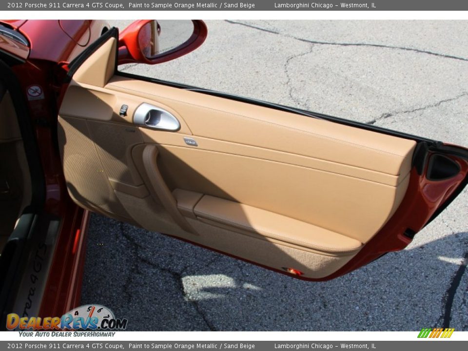 2012 Porsche 911 Carrera 4 GTS Coupe Paint to Sample Orange Metallic / Sand Beige Photo #10