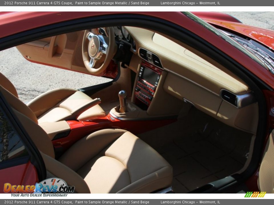 2012 Porsche 911 Carrera 4 GTS Coupe Paint to Sample Orange Metallic / Sand Beige Photo #12