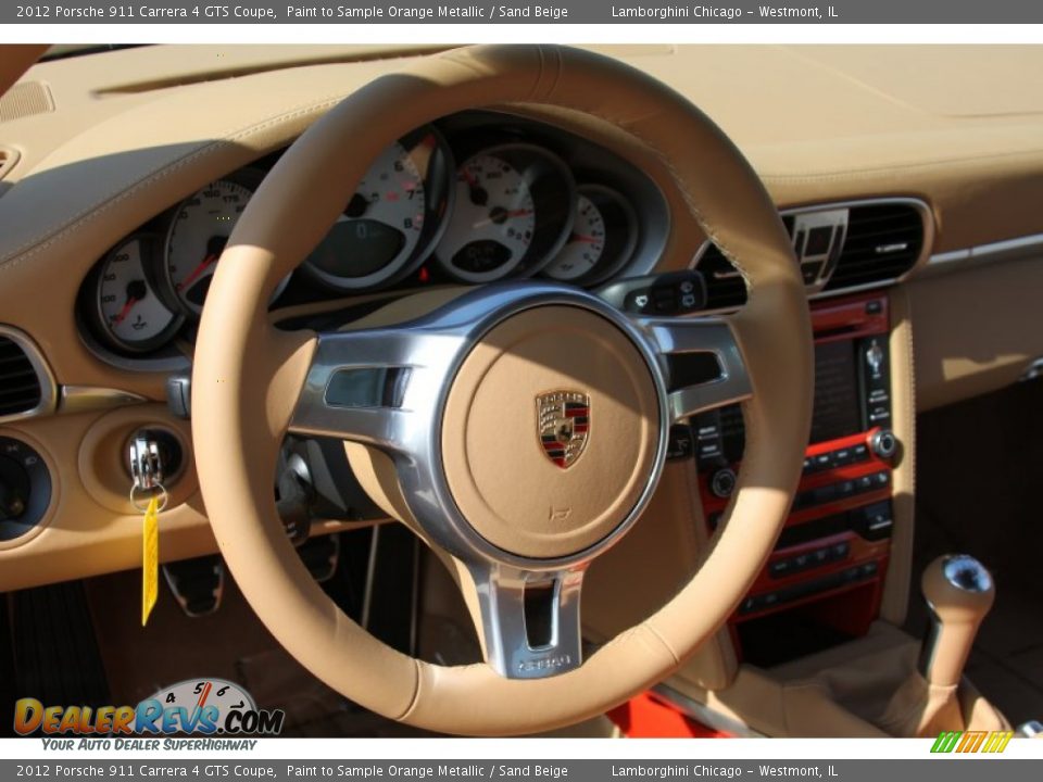 2012 Porsche 911 Carrera 4 GTS Coupe Paint to Sample Orange Metallic / Sand Beige Photo #14