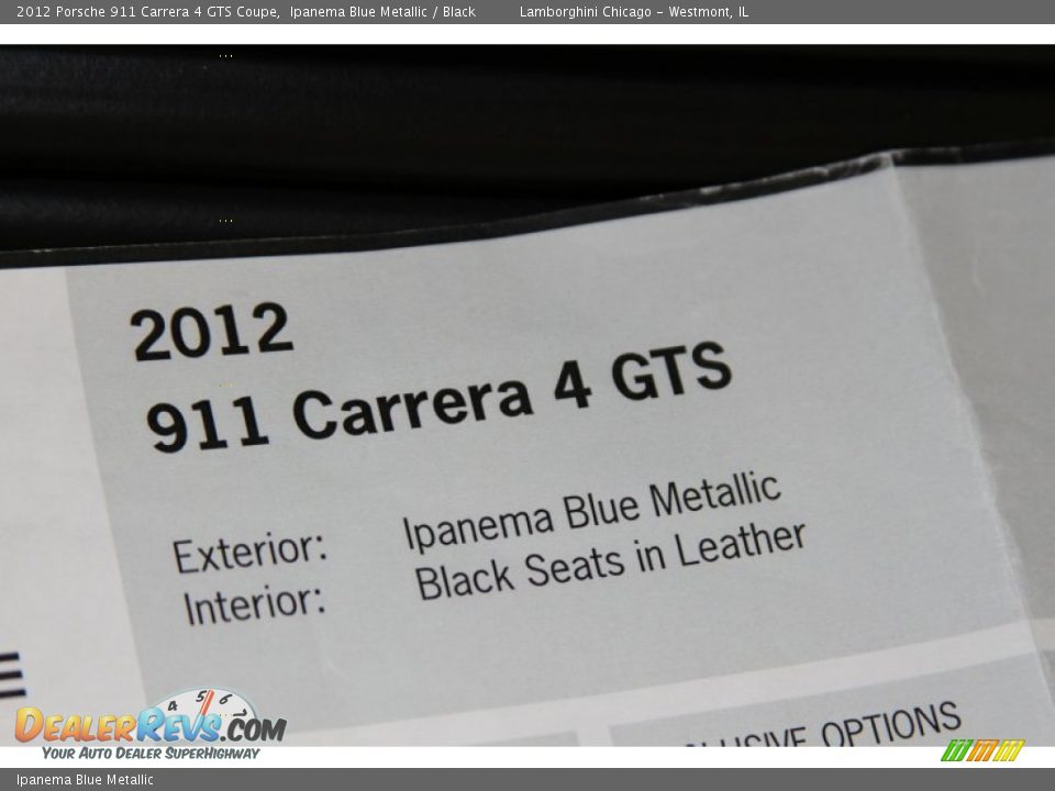Ipanema Blue Metallic - 2012 Porsche 911