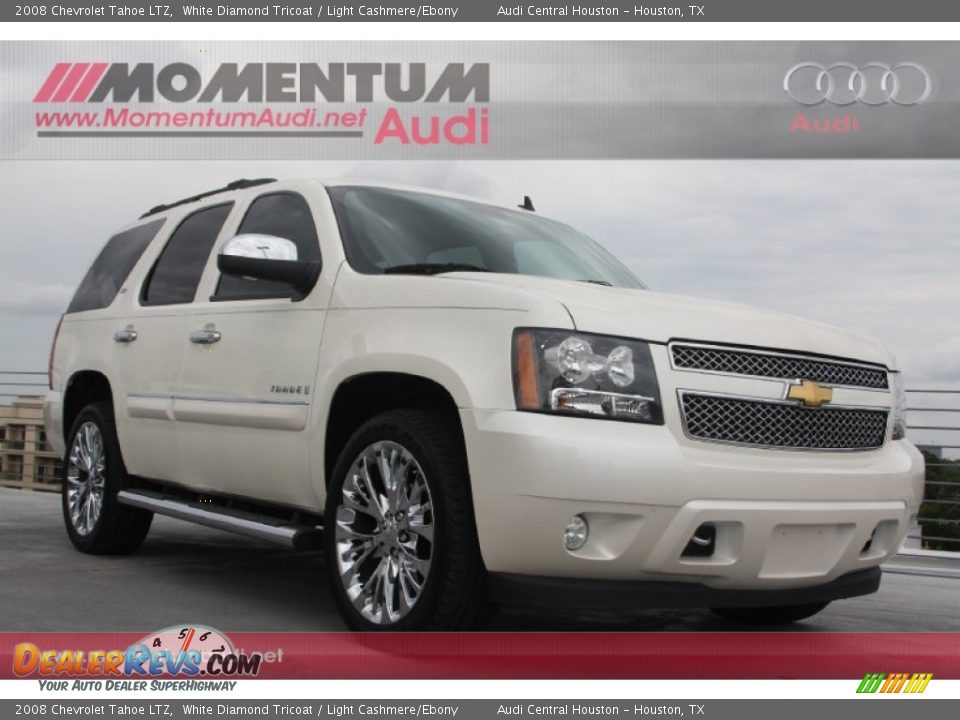 2008 Chevrolet Tahoe LTZ White Diamond Tricoat / Light Cashmere/Ebony Photo #1
