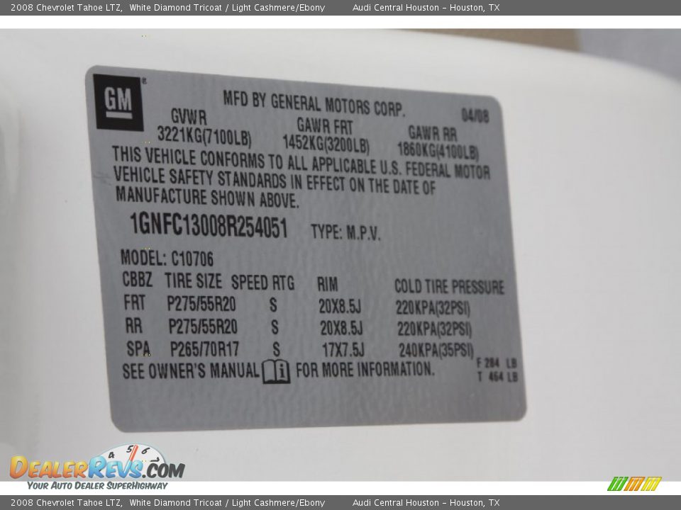 2008 Chevrolet Tahoe LTZ White Diamond Tricoat / Light Cashmere/Ebony Photo #9