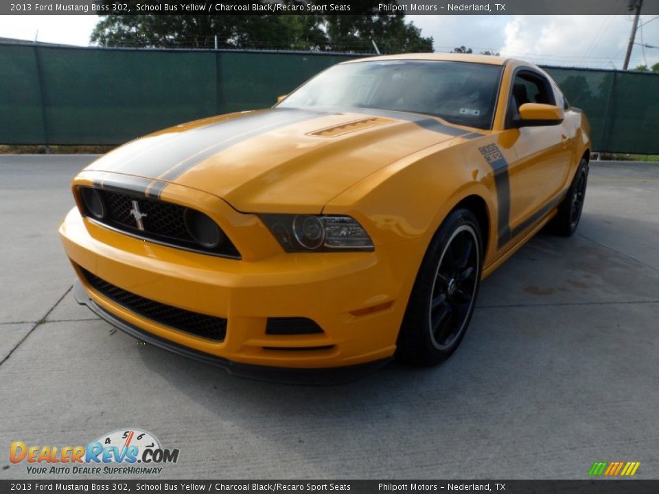 2013 Ford Mustang Boss 302 School Bus Yellow / Charcoal Black/Recaro Sport Seats Photo #7