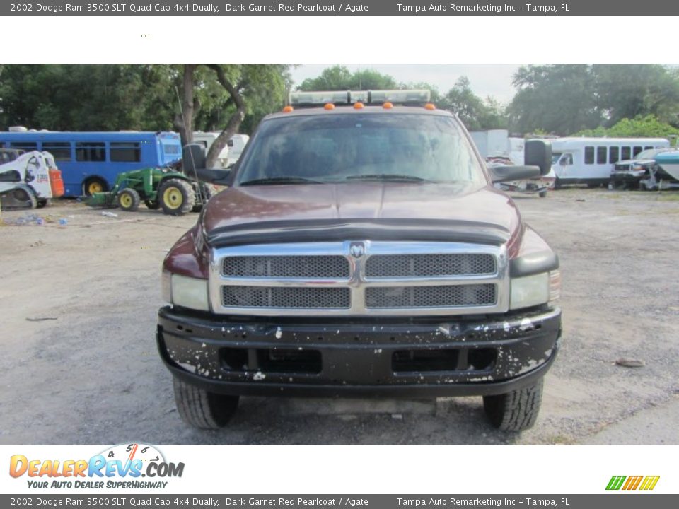 2002 Dodge Ram 3500 SLT Quad Cab 4x4 Dually Dark Garnet Red Pearlcoat / Agate Photo #2
