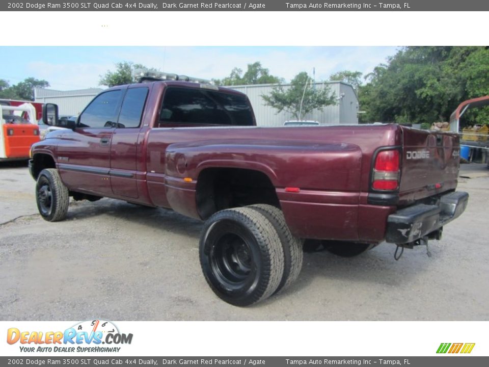 2002 Dodge Ram 3500 SLT Quad Cab 4x4 Dually Dark Garnet Red Pearlcoat / Agate Photo #9
