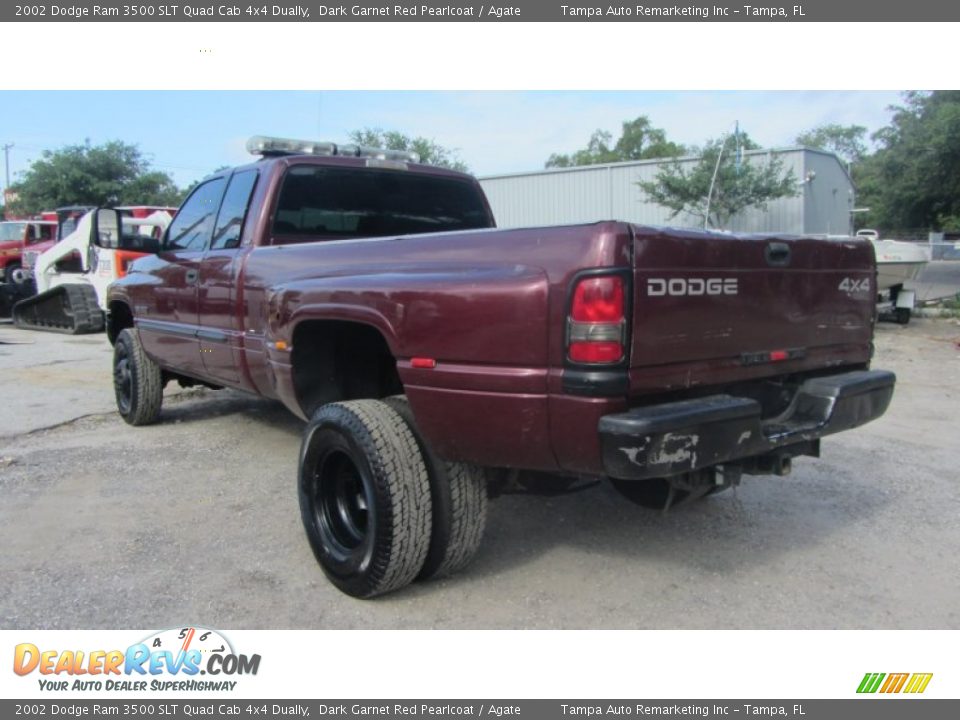 2002 Dodge Ram 3500 SLT Quad Cab 4x4 Dually Dark Garnet Red Pearlcoat / Agate Photo #11