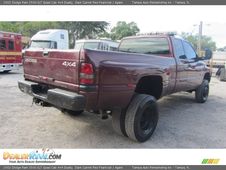 2002 Dodge Ram 3500 SLT Quad Cab 4x4 Dually Dark Garnet Red Pearlcoat / Agate Photo #12