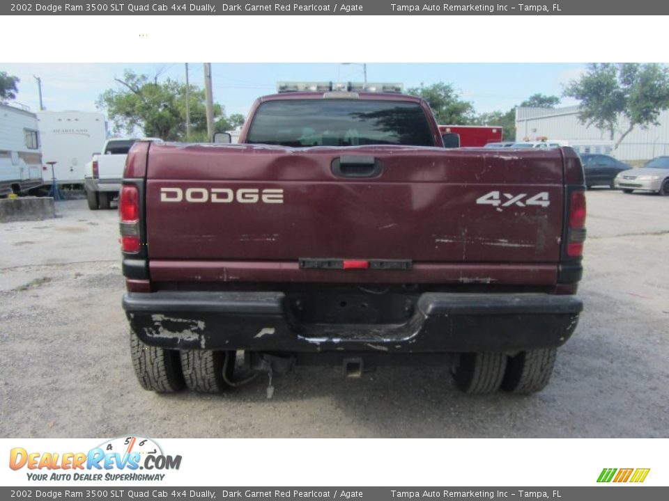 2002 Dodge Ram 3500 SLT Quad Cab 4x4 Dually Dark Garnet Red Pearlcoat / Agate Photo #13