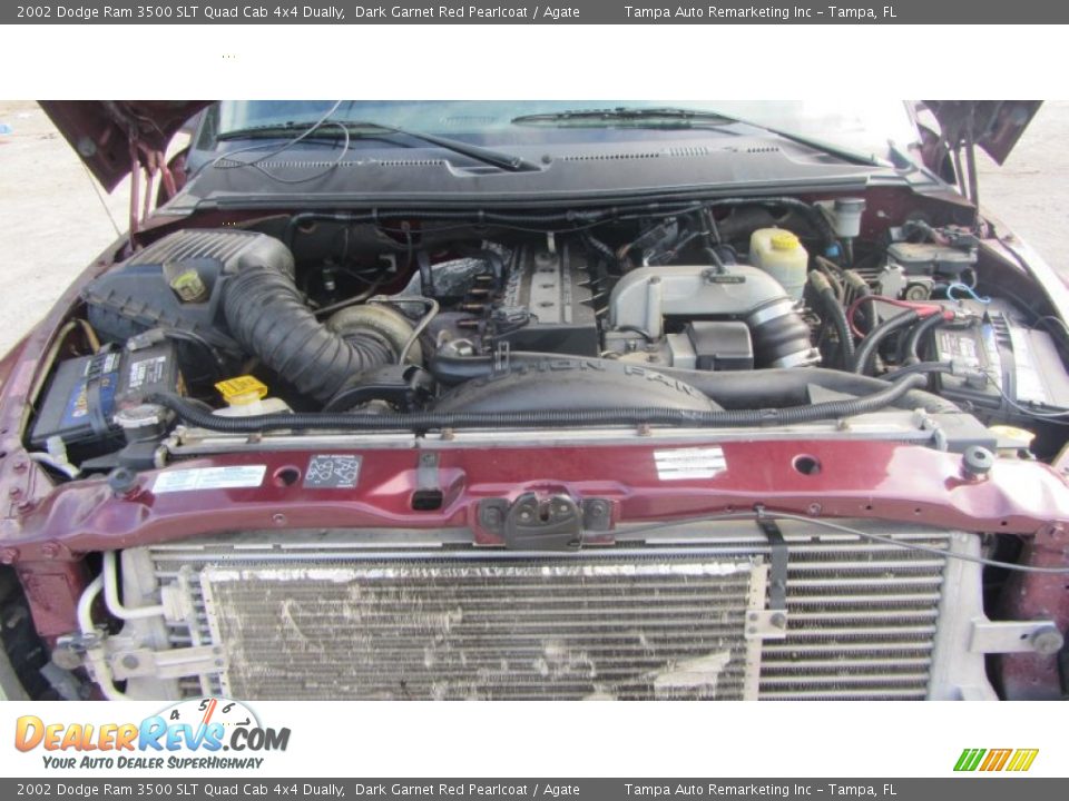 2002 Dodge Ram 3500 SLT Quad Cab 4x4 Dually Dark Garnet Red Pearlcoat / Agate Photo #34