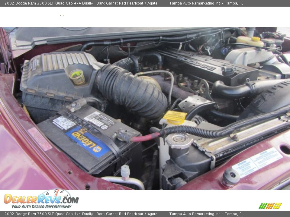 2002 Dodge Ram 3500 SLT Quad Cab 4x4 Dually Dark Garnet Red Pearlcoat / Agate Photo #35
