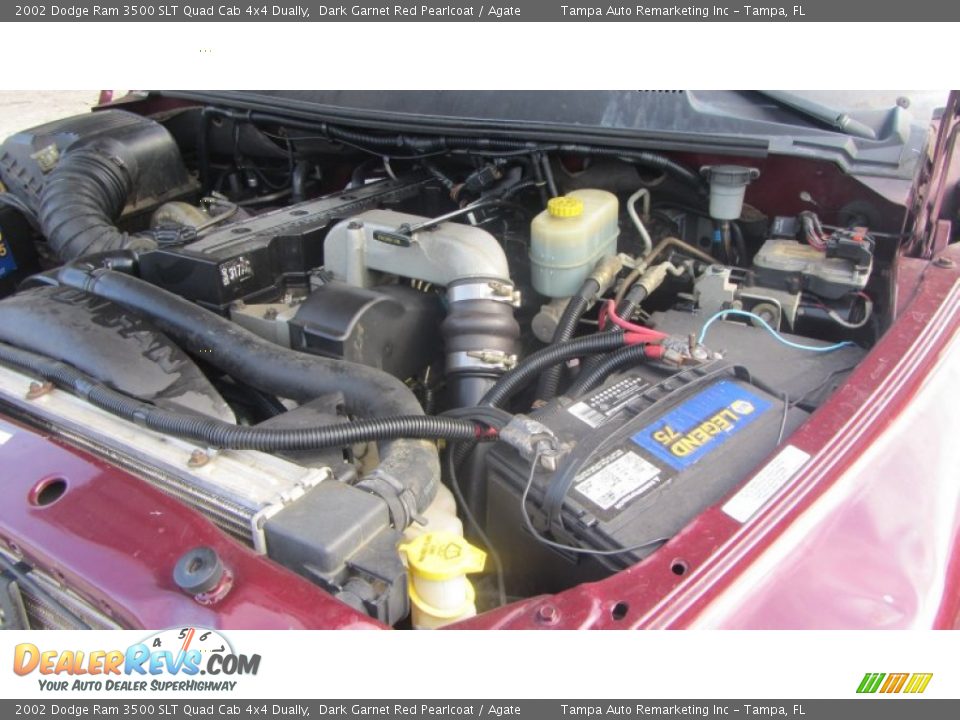 2002 Dodge Ram 3500 SLT Quad Cab 4x4 Dually Dark Garnet Red Pearlcoat / Agate Photo #36