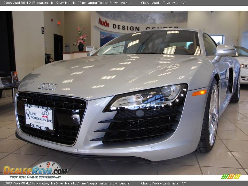 2009 Audi R8 4.2 FSI quattro Ice Silver Metallic / Fine Nappa Tuscan Brown Leather Photo #1